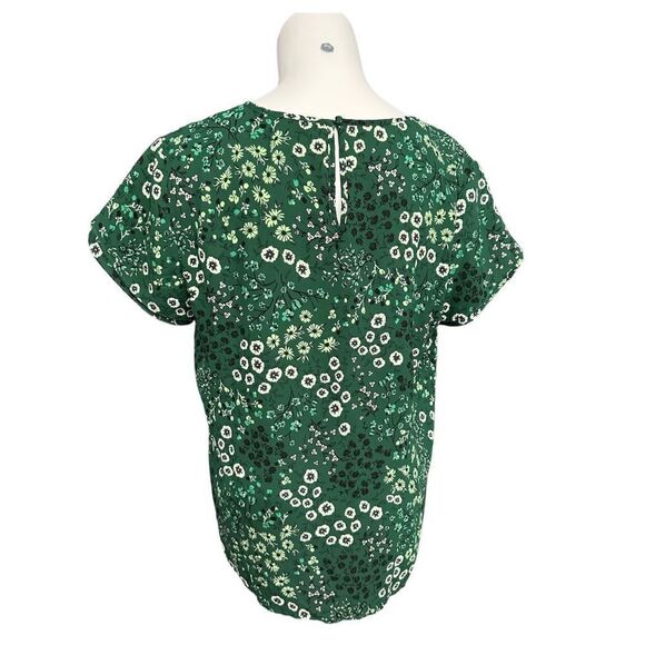 41 Hawthorn Women's Green‎ Floral Print Tulip Short Sleeves Blouse Size M - Picture 3 of 6